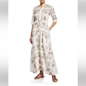 TORY BURCH Garden Veil Floral Print Cotton Maxi Dress NWT